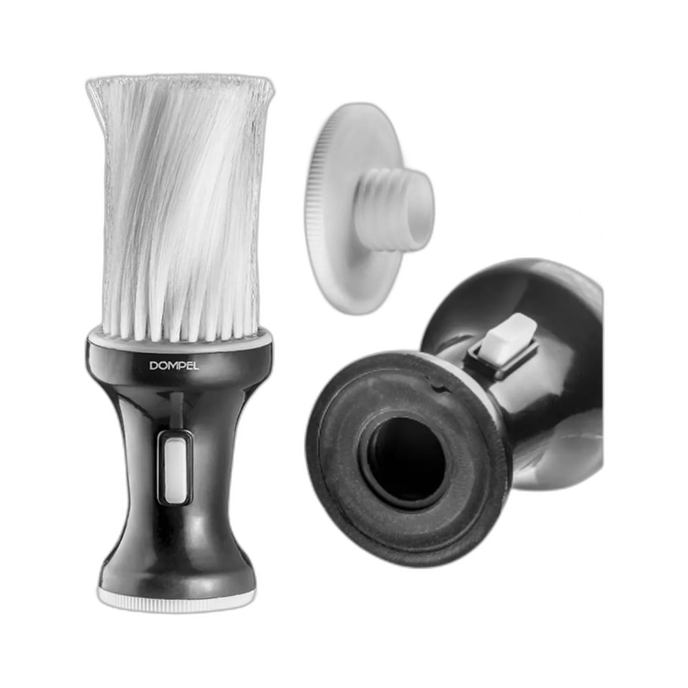 Detalhes do cabo e talqueira removível do Espanador Dompel 4551